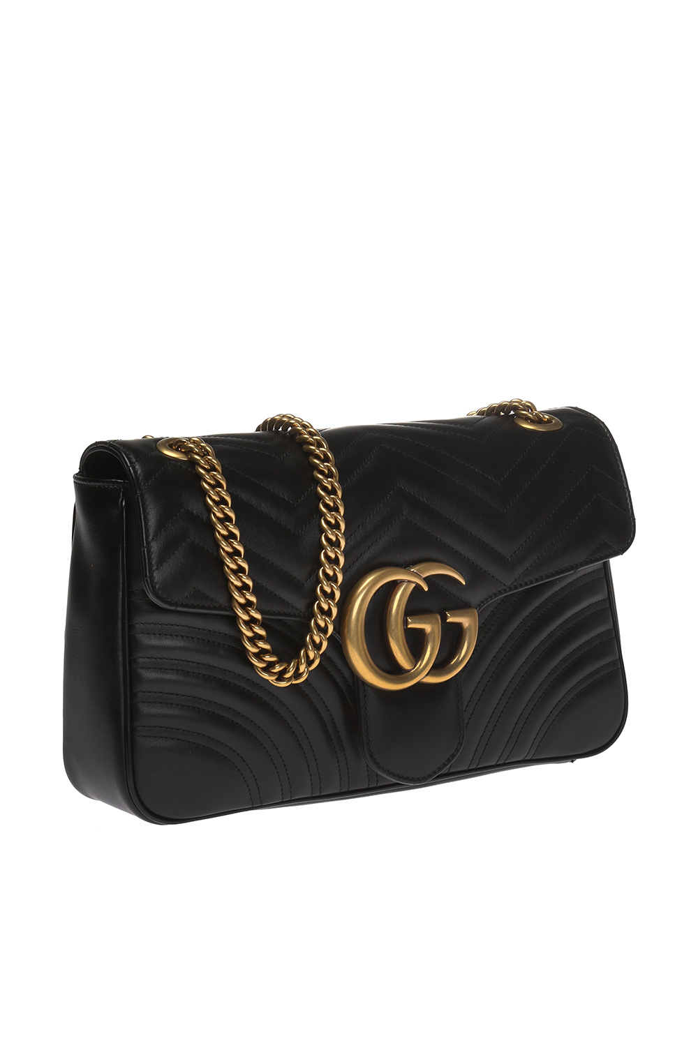 GUCCI GG Marmont Matelasse Leather Shoulder Bag Black 443496-US