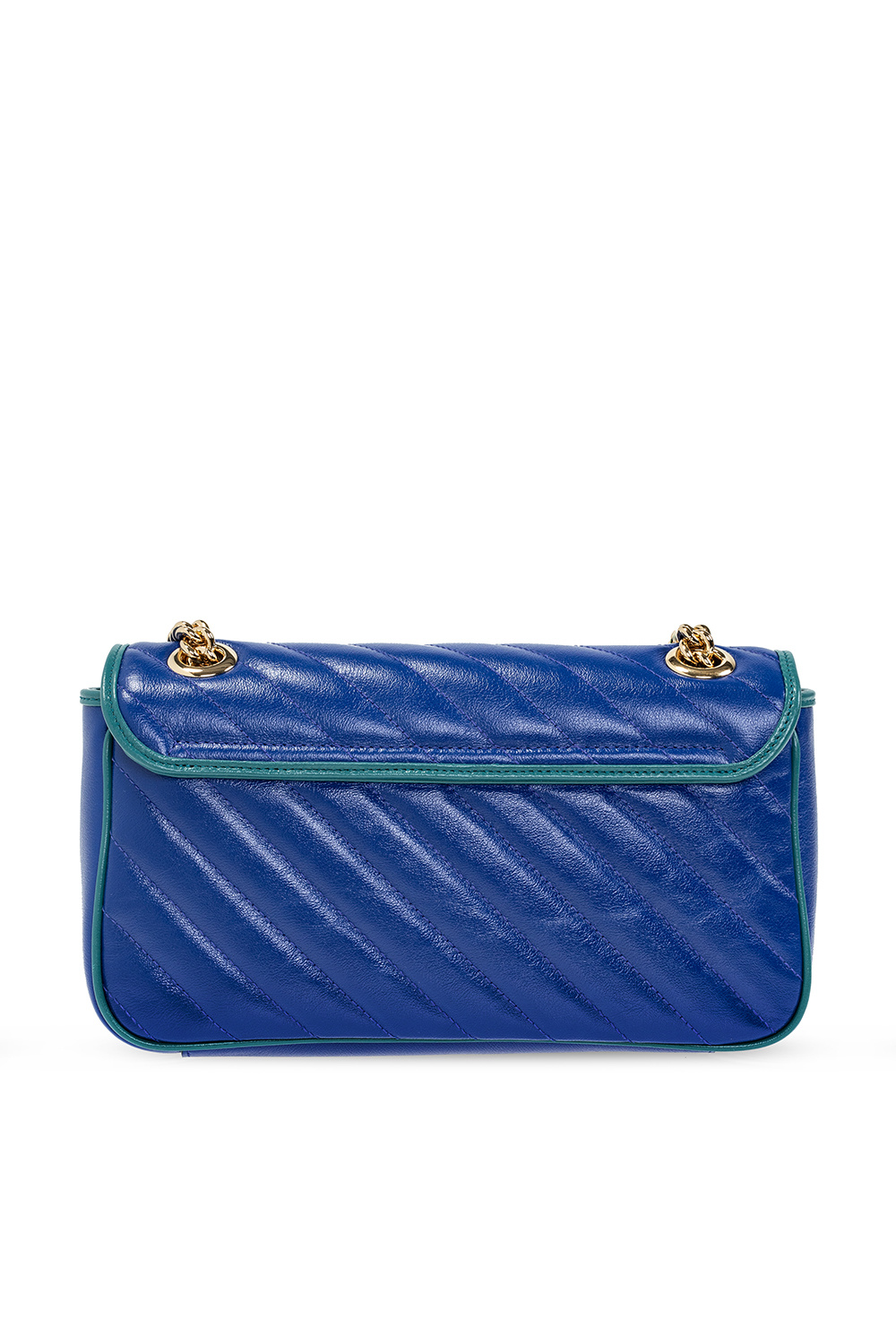 Gucci 'Borsa Gucci in velluto marrone blu e arancione e pelle marrone