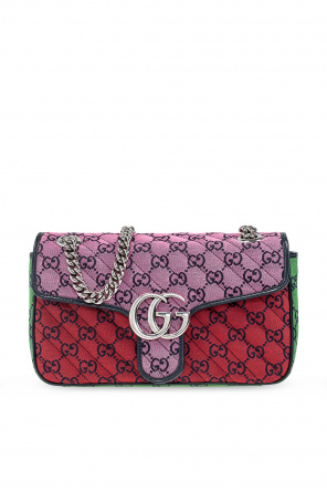 Gucci clutch-belt in beige monogram canvas and pink leather