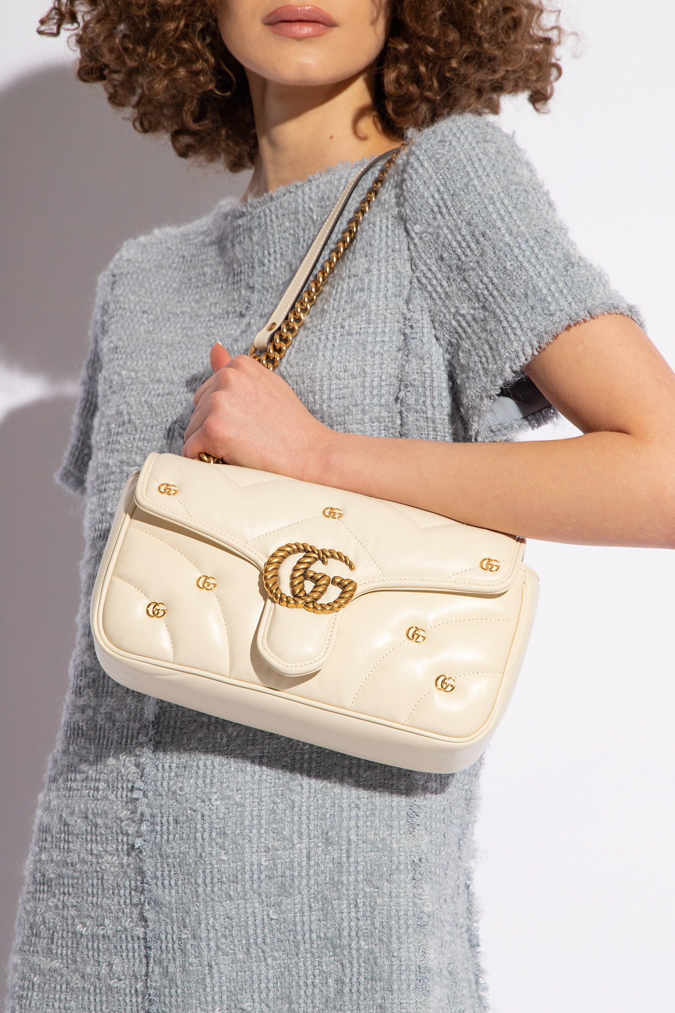 gucci porcelain ‘GG Marmont Small’ shoulder bag