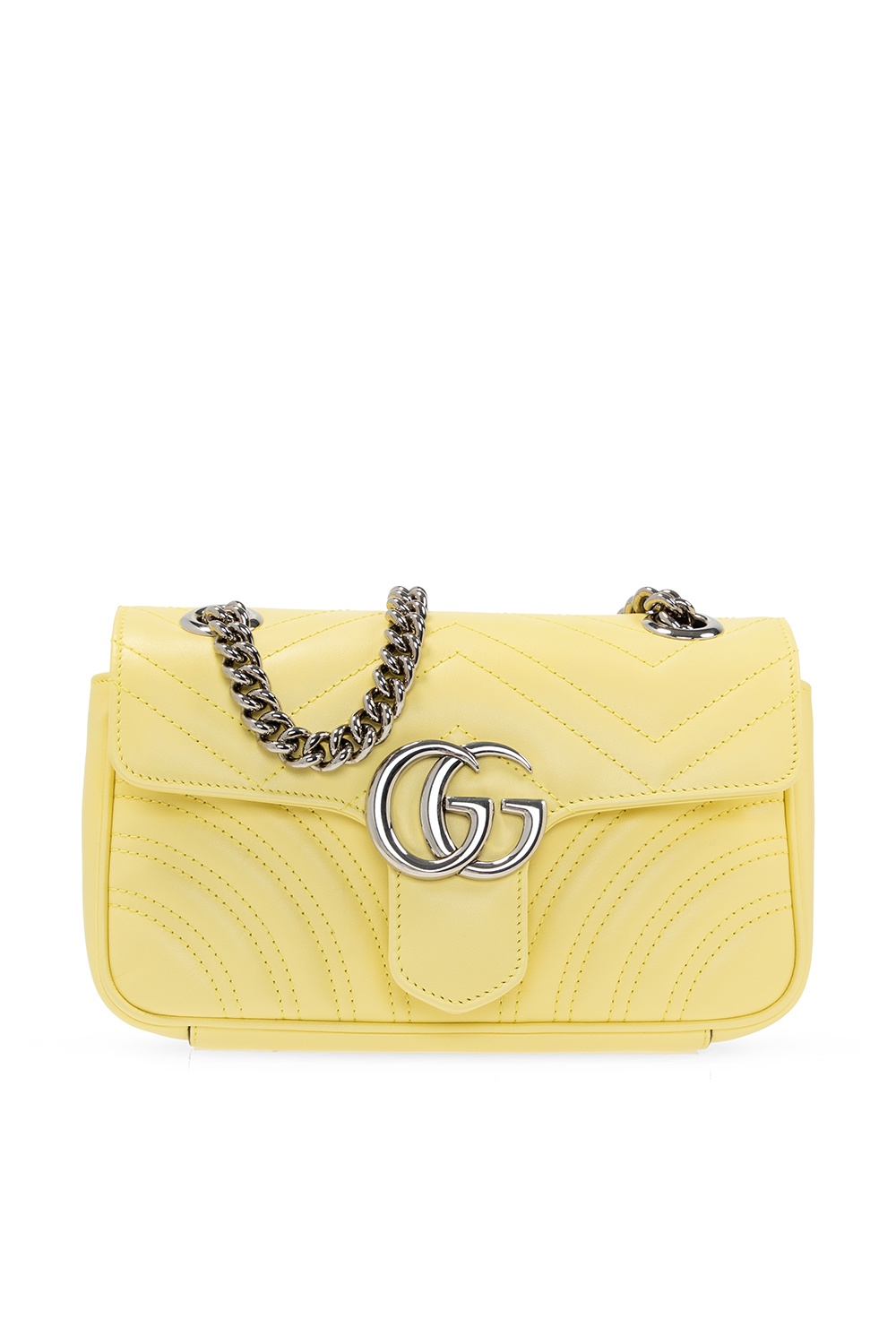 Gucci Interlocking GG Wallet on Chain Yellow in Leather with Silver-tone -  US