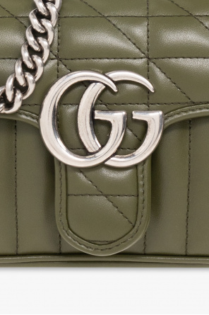 gucci Embroidered Leather shoulder bag