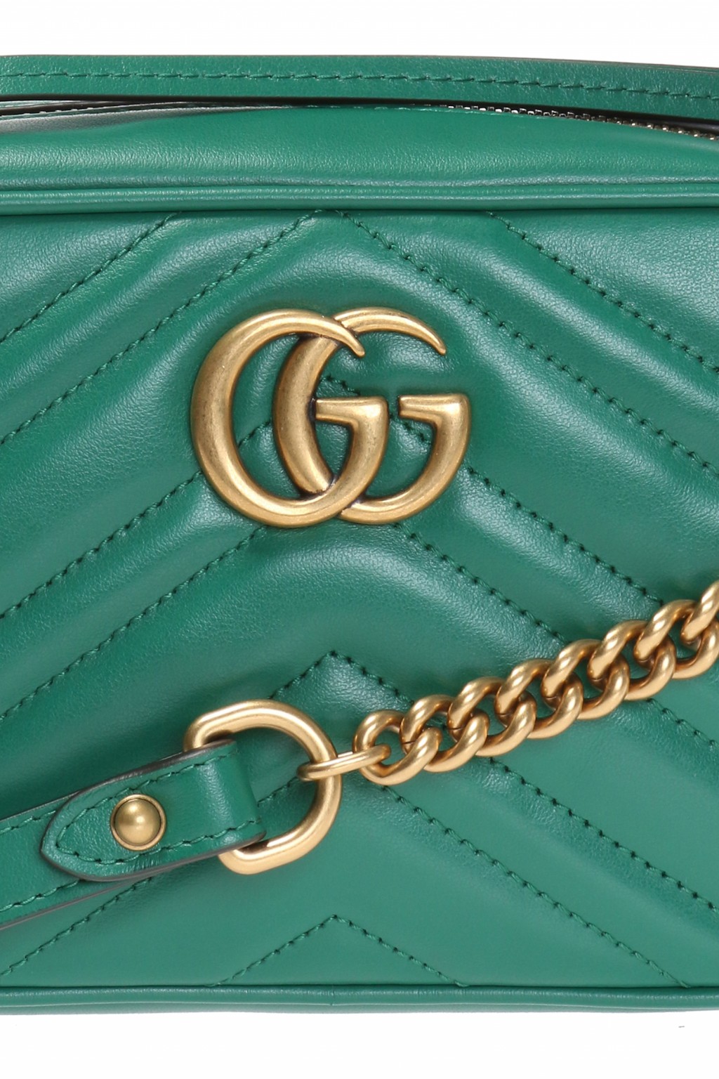 GUCCI GG Marmont Small Shoulder Bag Emerald Green