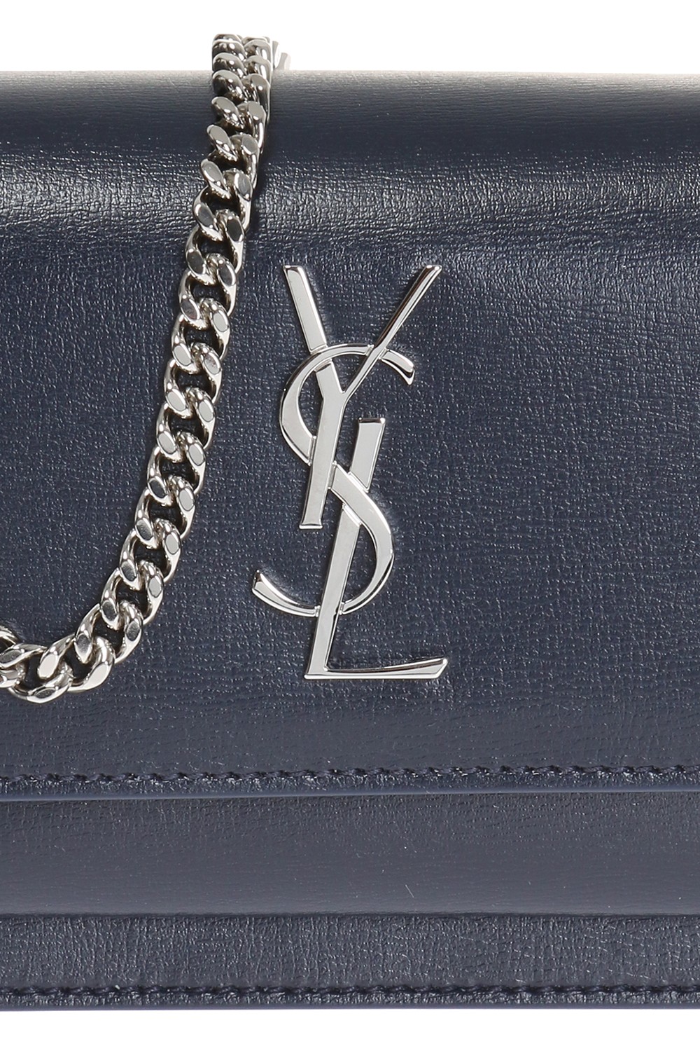 Saint Laurent Sunset Wallet on Chain Silver-tone Mini Black in Smooth  Leather with Silver-tone - US