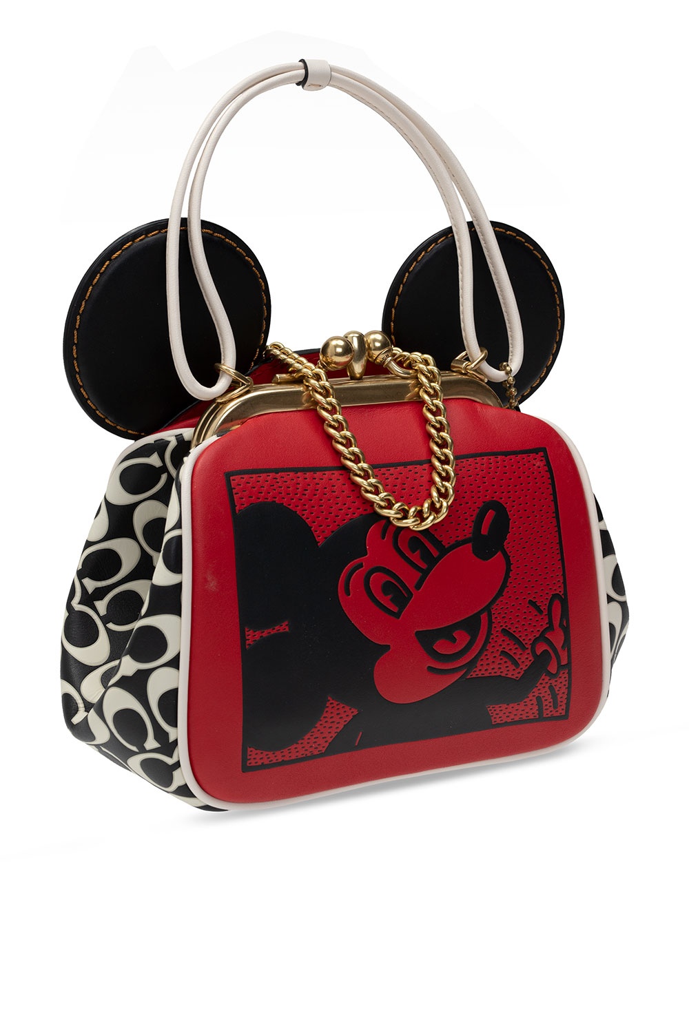 Coach Mickey Mouse x Keith Haring Kisslock Bag Black in