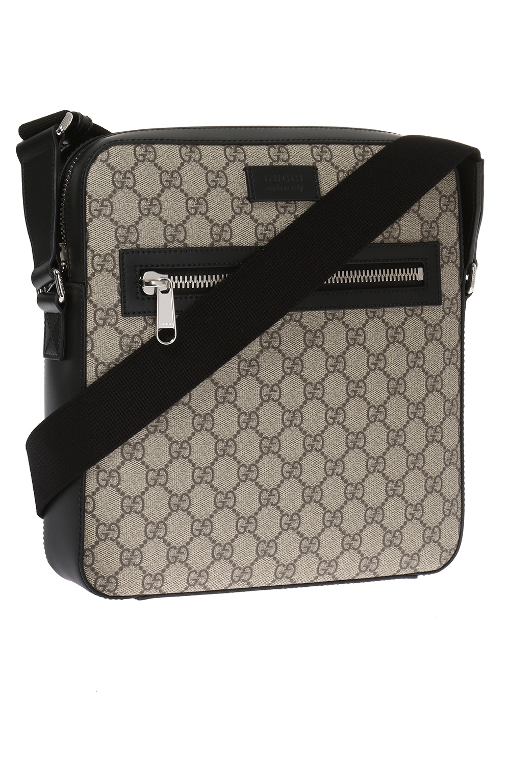 GUCCI Flat GG Supreme Canvas Messenger Bag Beige 473878