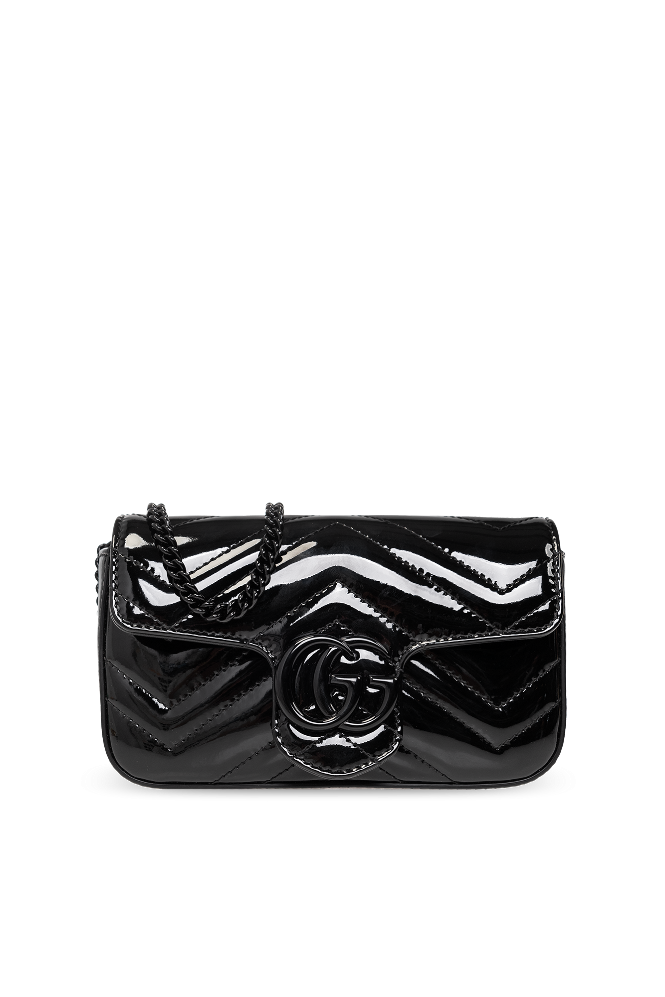 Gucci GG Marmont Super Mini Leather Shoulder Bag in Black