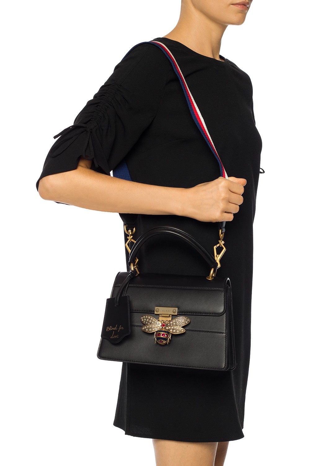 Black 'Queen Margaret' shoulder bag with a bee motif Gucci - Vitkac GB