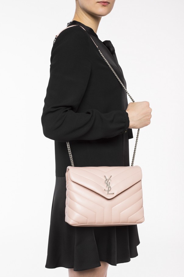Saint Laurent Small Loulou Chain Bag in Pink