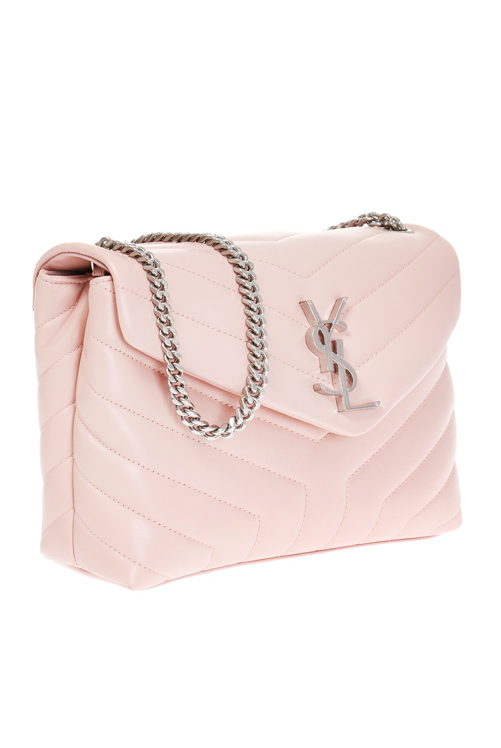 Saint Laurent Small Loulou Chain Bag in Pink
