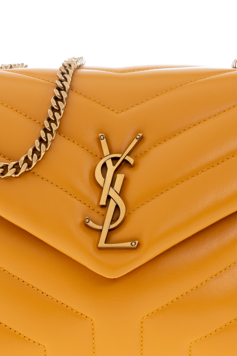 Saint Laurent Loulou Small Leather Shoulder Bag in Yellow