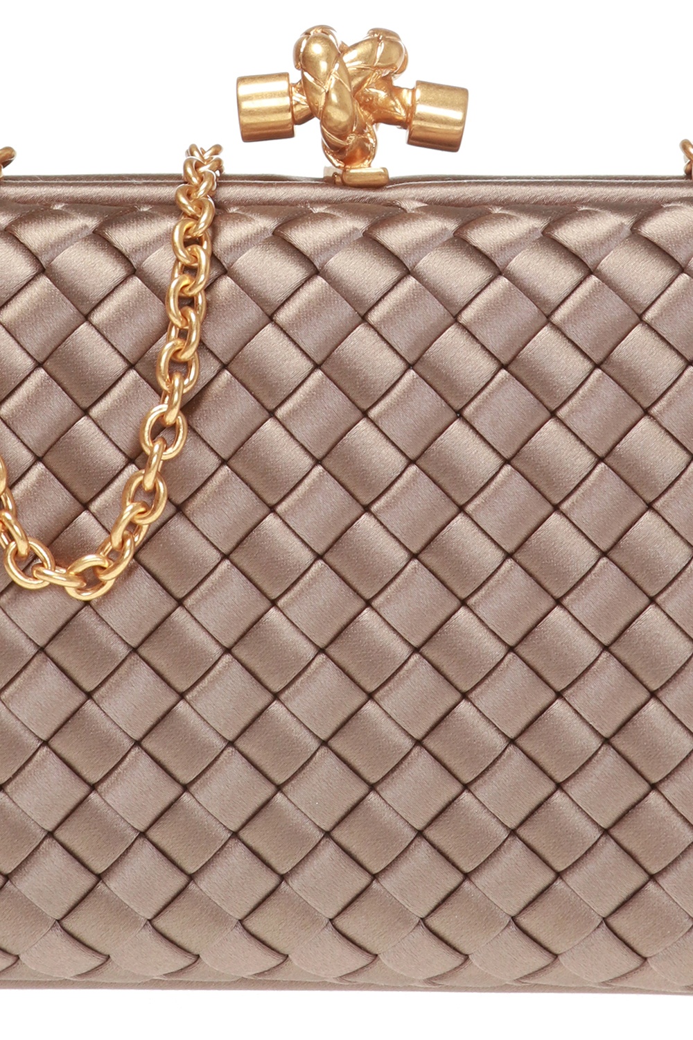 Bottega Veneta Gold Knot Clutch – weartherunway