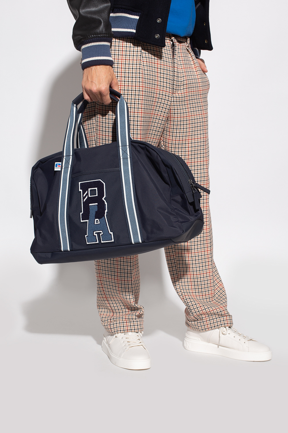 BOSS x Russell Athletic Valextra Suede Messenger Bag