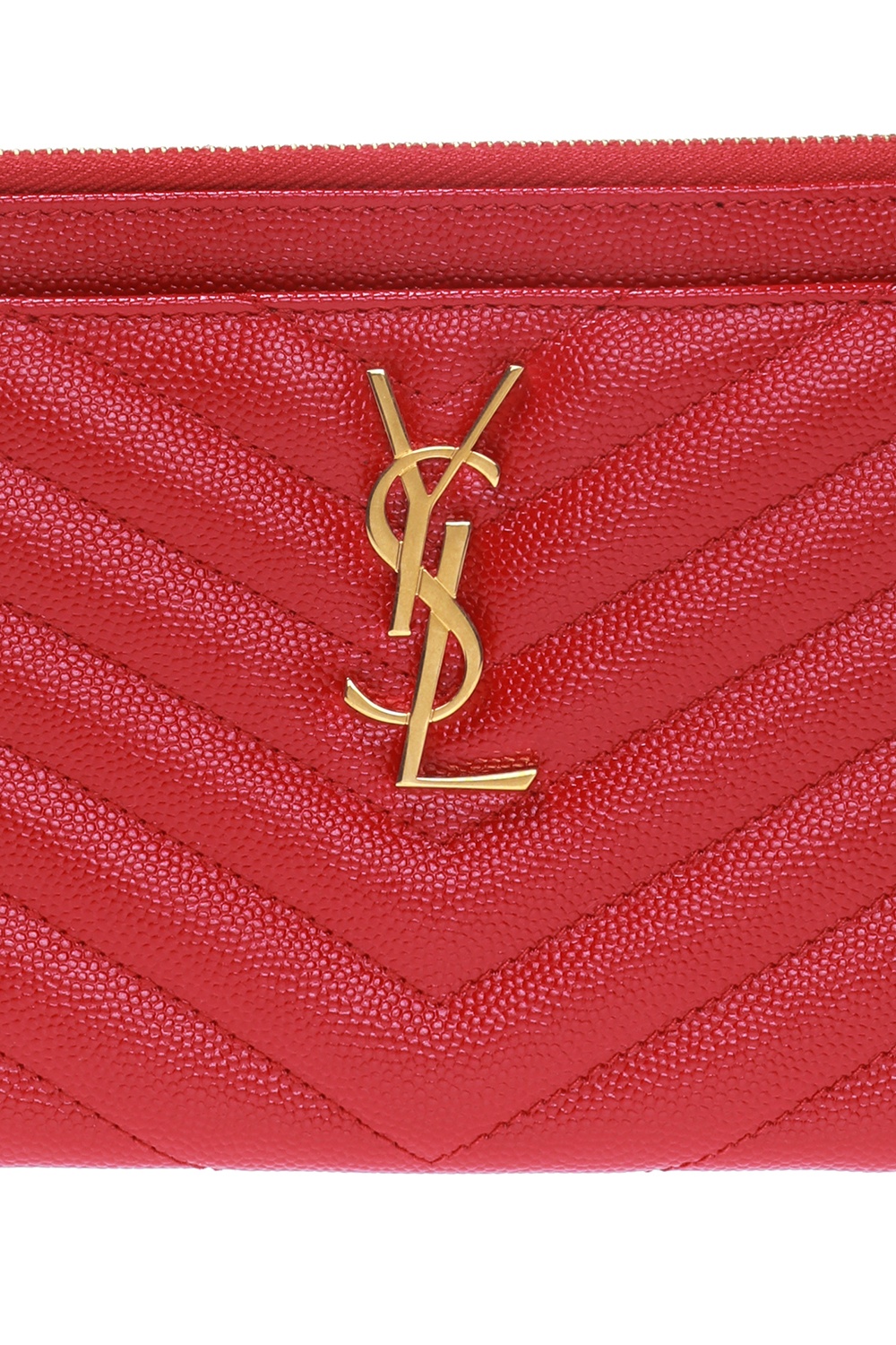 Saint Laurent red Monogram Saint Laurent Matelassé Clutch Pouch