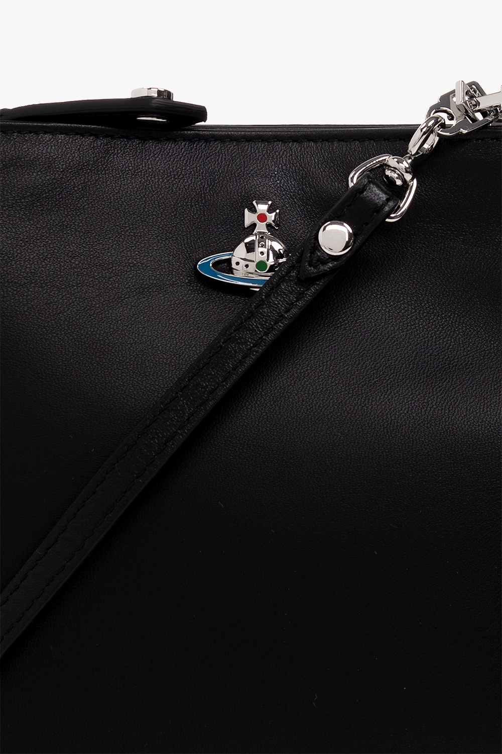 Vivienne Westwood Heart Shape Black Leather Hand Shoulder Bag Japan NEW