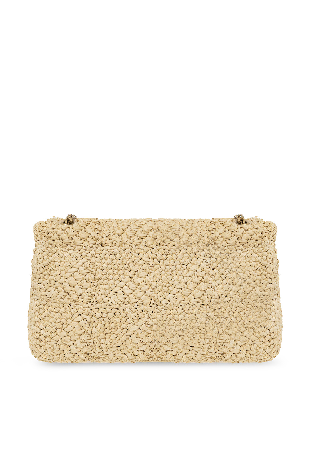 Neutral Jamie YSL-logo woven shoulder bag