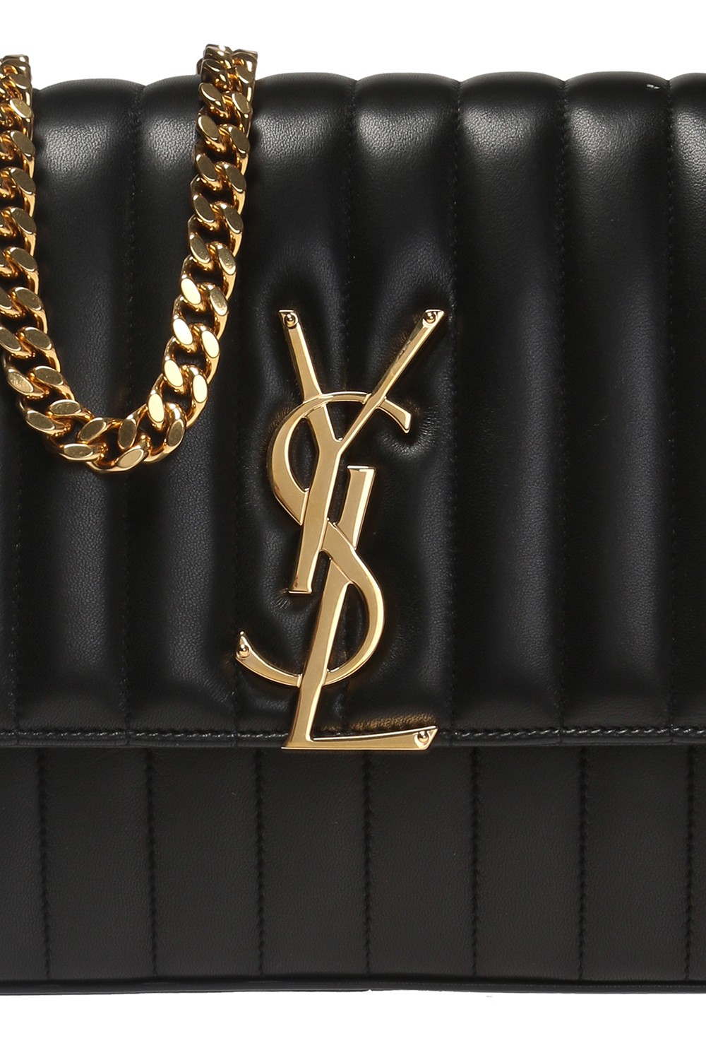 Saint Laurent Vicky Small Quilted Velour Chain Shoulder Bag