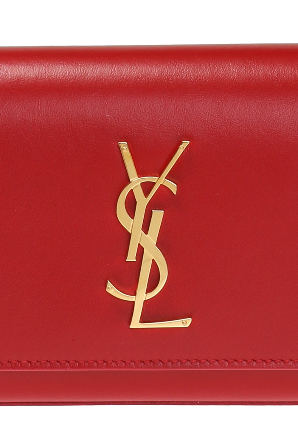Saint Laurent Kate Belt Bag Red in Calfskin Leather with Gold-tone