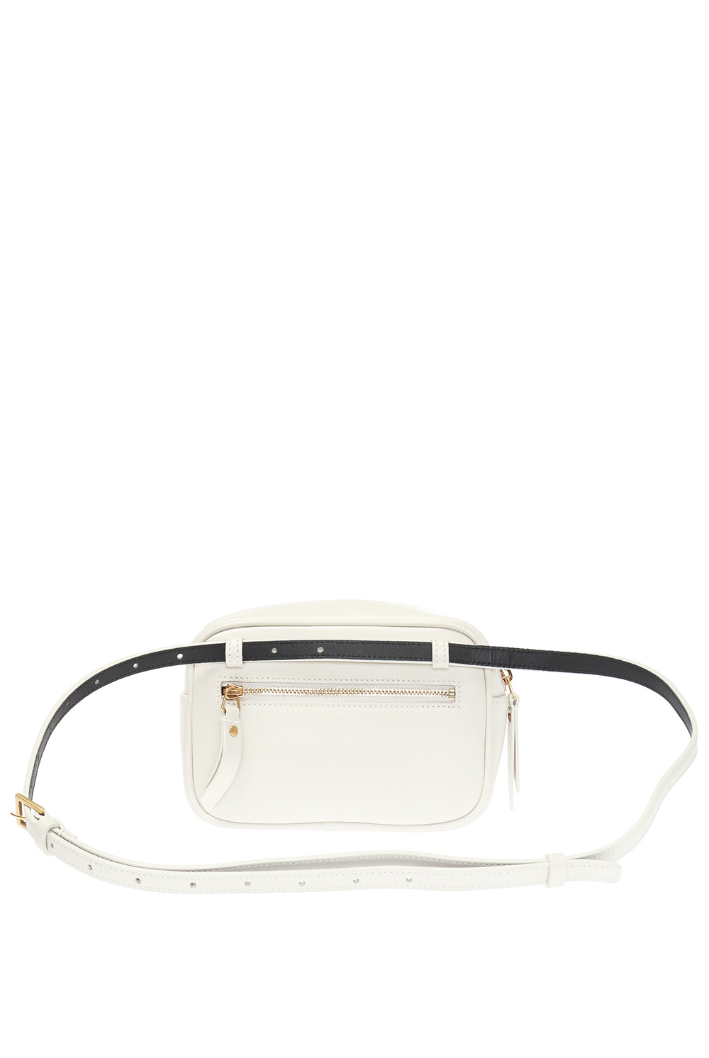 Saint Laurent Lou Leather Belt Bag in White