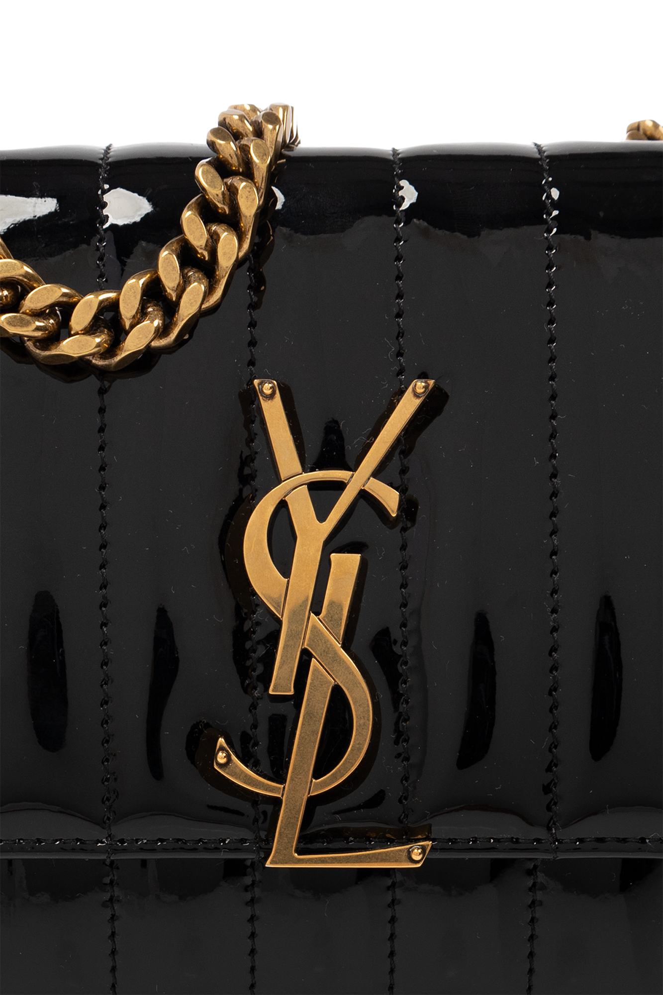 Saint Laurent ‘Vicky Small’ glossy shoulder bag