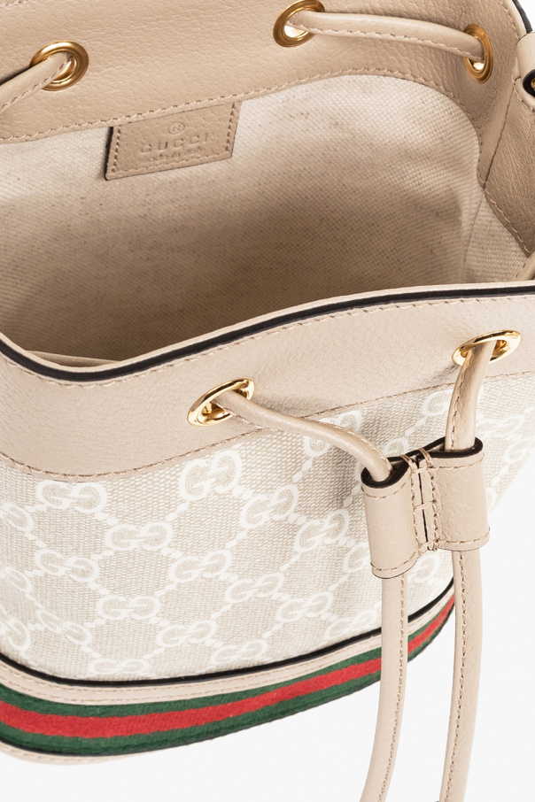 GUCCI Ophidia Small GG Canvas Bucket Bag Beige 550620