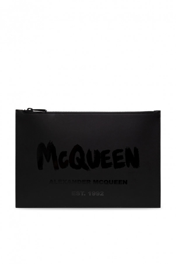 Alexander McQueen Leather pouch with logo