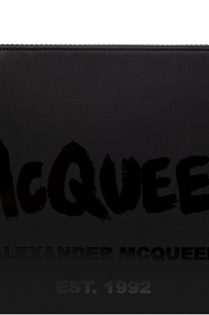 Alexander McQueen Alexander McQueen logo-tape zip-up hoodie Grey