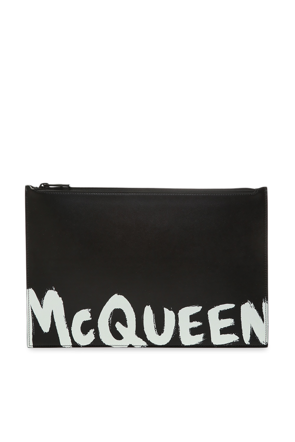 Alexander McQueen Skórzana kopertówka z logo
