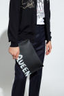 Alexander McQueen Alexander Mcqueen Man's Black Leather Card Holder With Logo Print
