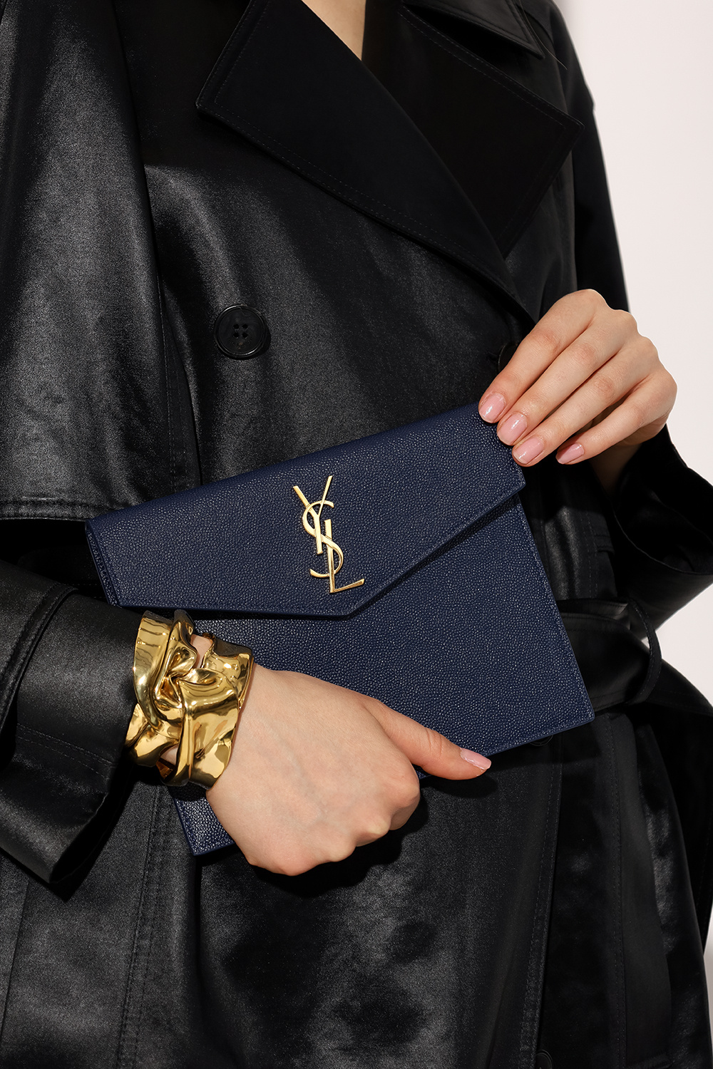Saint Laurent 'Uptown Baby Small' clutch with logo