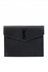 Saint Laurent BLACK ‘Uptown’ clutch with logo