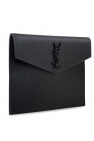 Saint Laurent BLACK ‘Uptown’ clutch with logo