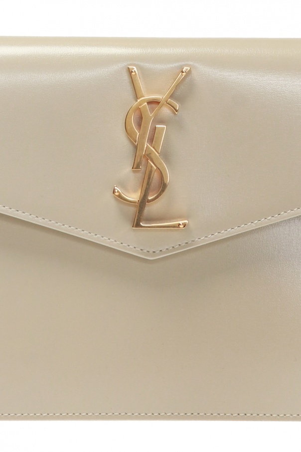 Beige 'Uptown' clutch with logo Saint Laurent - Vitkac TW