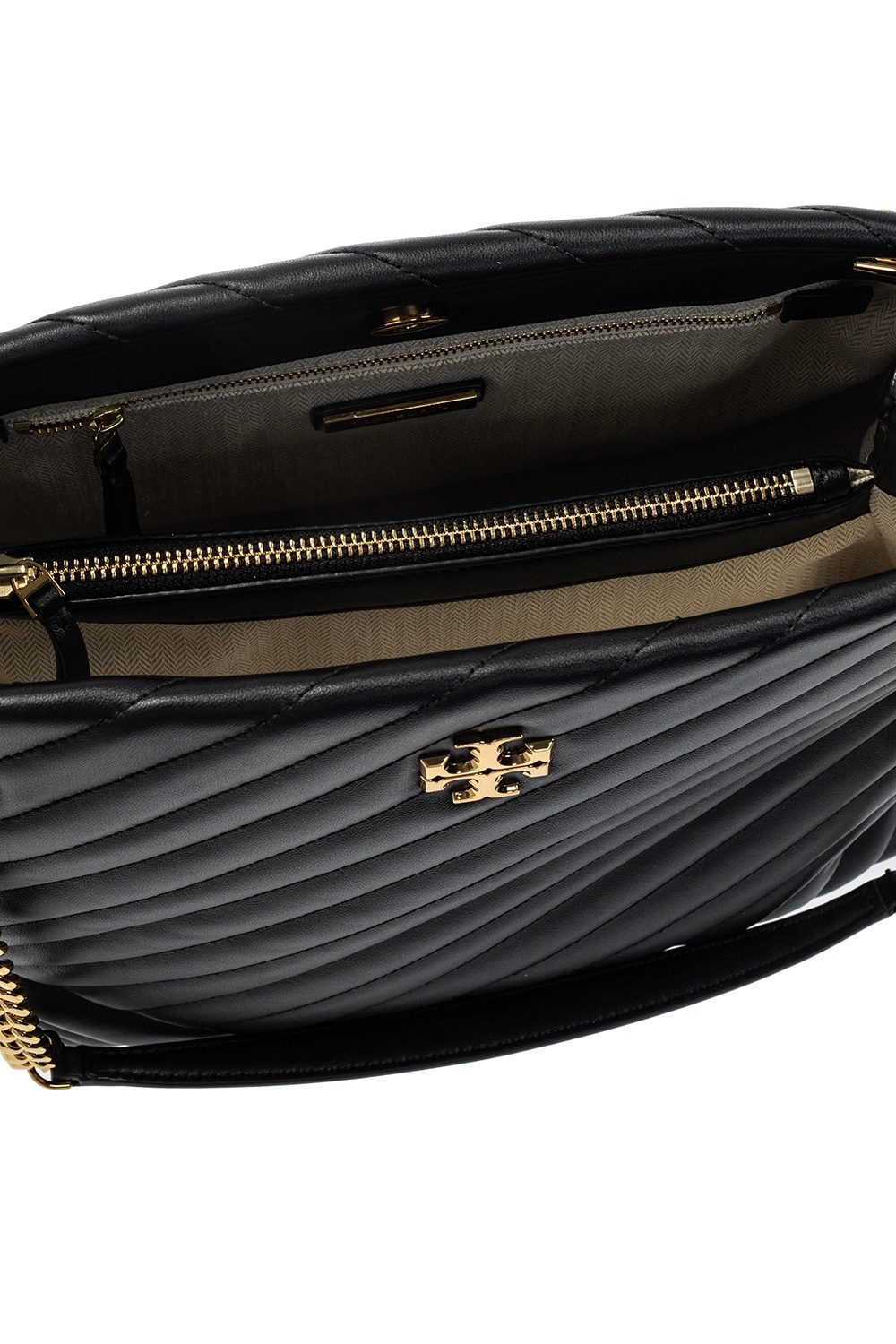 TORY BURCH: Kira bag in quilted leather - Black  Tory Burch tote bags  56757 online at