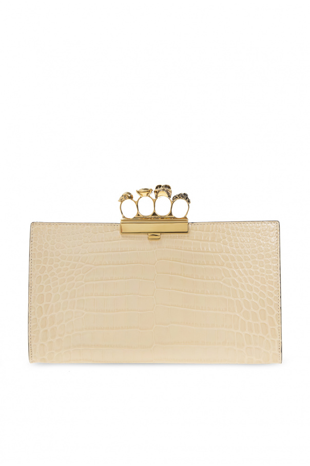 Alexander McQueen 'Four-Ring' clutch with decorative handle