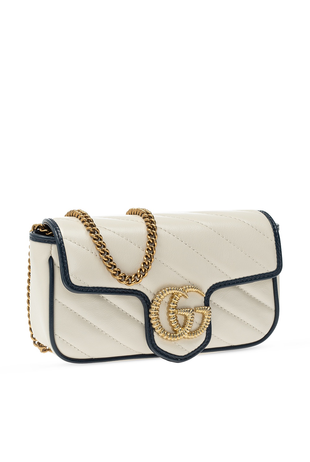 GG Marmont Super Mini Shoulder Bag in White - Gucci