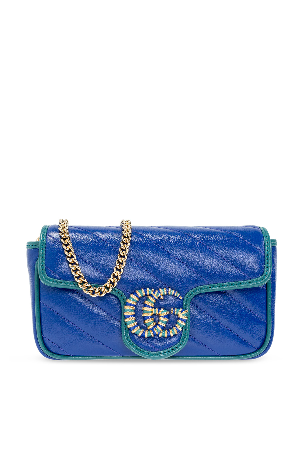 Gucci Blue GG Marmont Blue Super Mini Bag