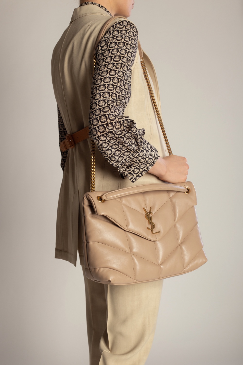 Saint Laurent ‘Loulou Puffer’ Shoulder Bag Women's Beige | Vitkac
