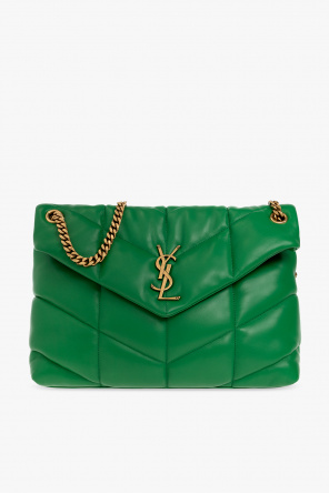 Saint Laurent Kate shoulder bag in olive green grained leather