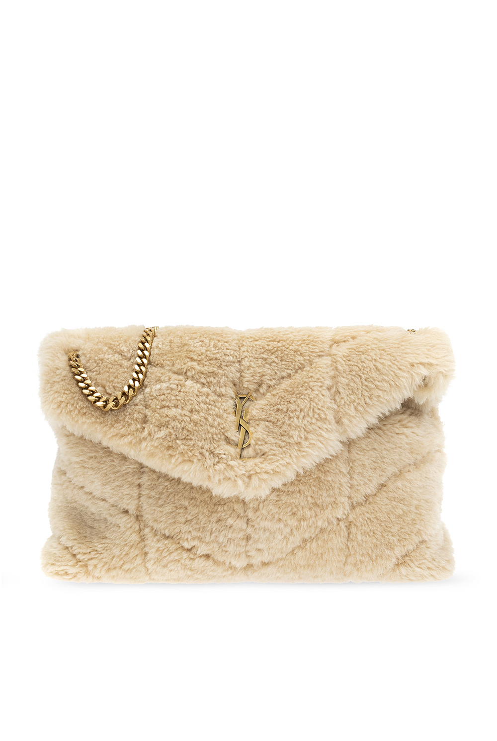 Cream 'Puffer Medium' fur shoulder bag Saint Laurent - Vitkac Sweden