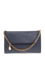 stella mccartney falabella large raffia trimmed shoulder bag