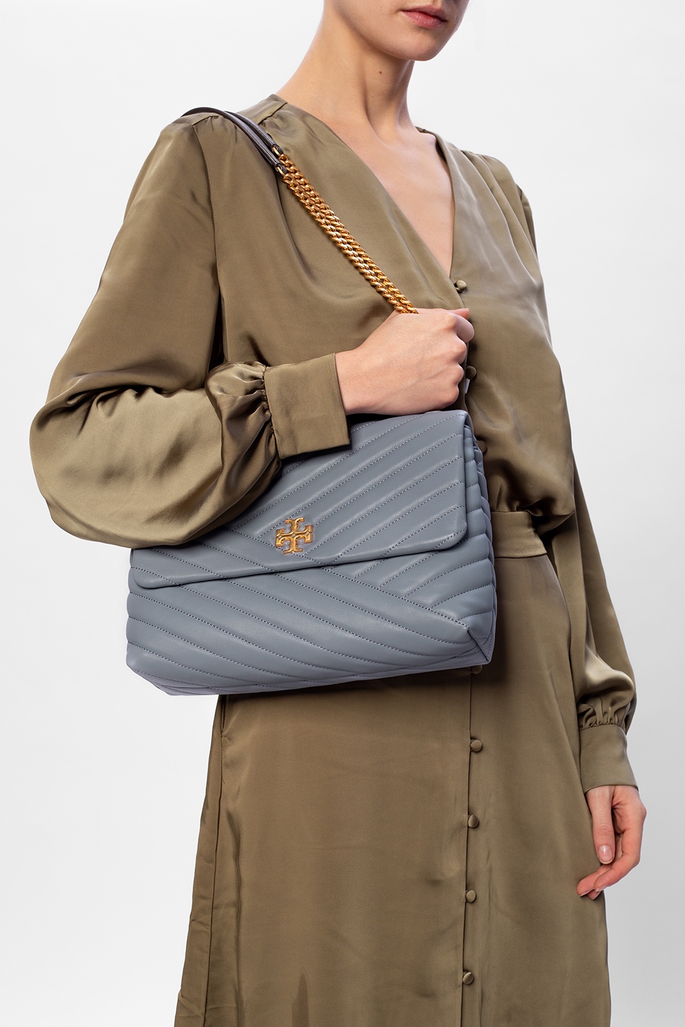 Kira Raffia Stripe Chain Shoulder Bag: Women's Designer Shoulder