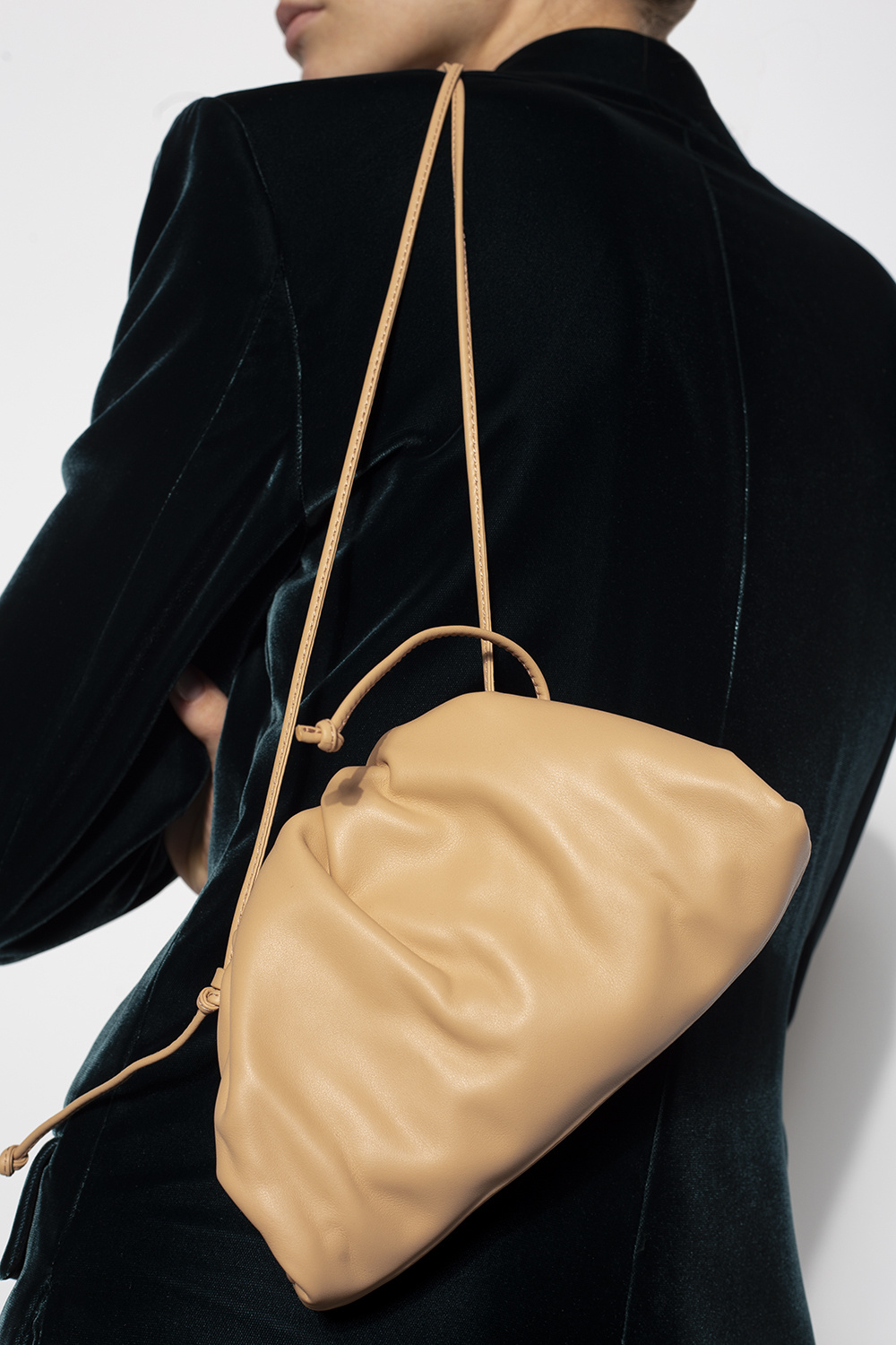 BOTTEGA VENETA: The mini pouch clutch in leather - Red  Bottega Veneta  mini bag 585852 VCP40 online at