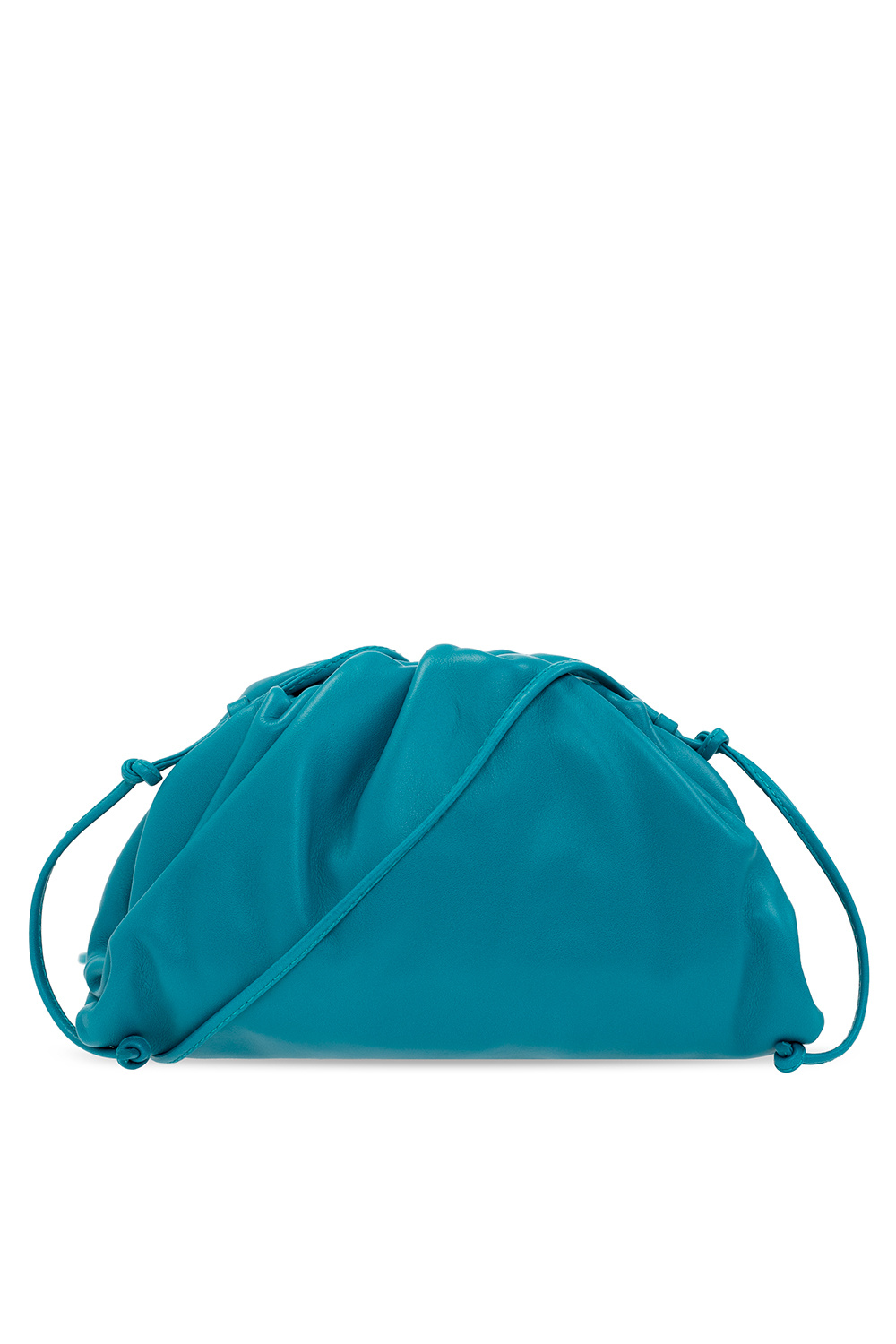 BOTTEGA VENETA The Fringe Pouch Leather Shoulder Bag in Linoleum Blue