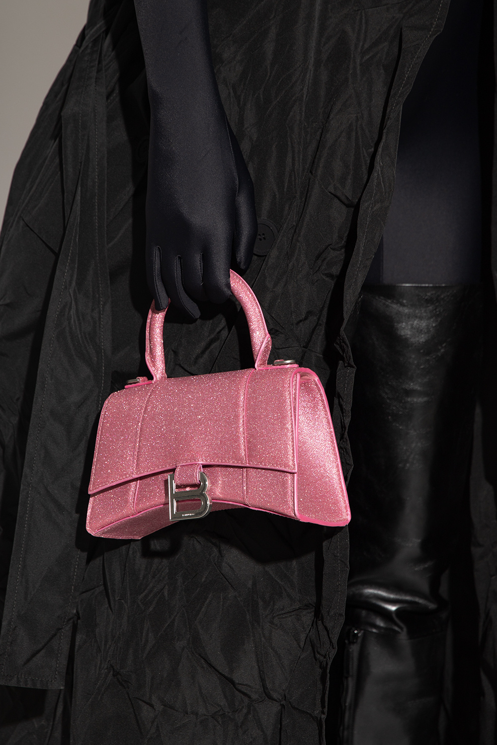 Balenciaga Pink Hourglass Xs Top Handle Bag Mini