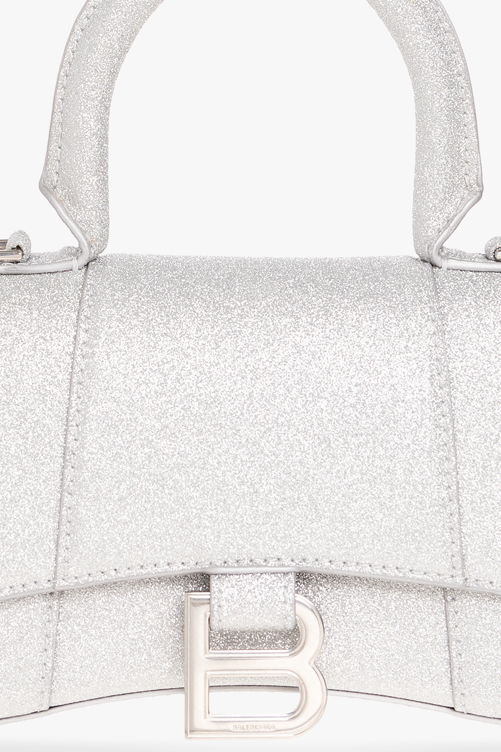 Balenciaga Xs Hourglass Top-Handle Bag - Silver