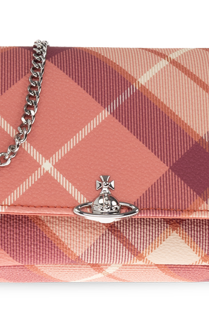 Vivienne Westwood Plaid Logo Clutch Bag