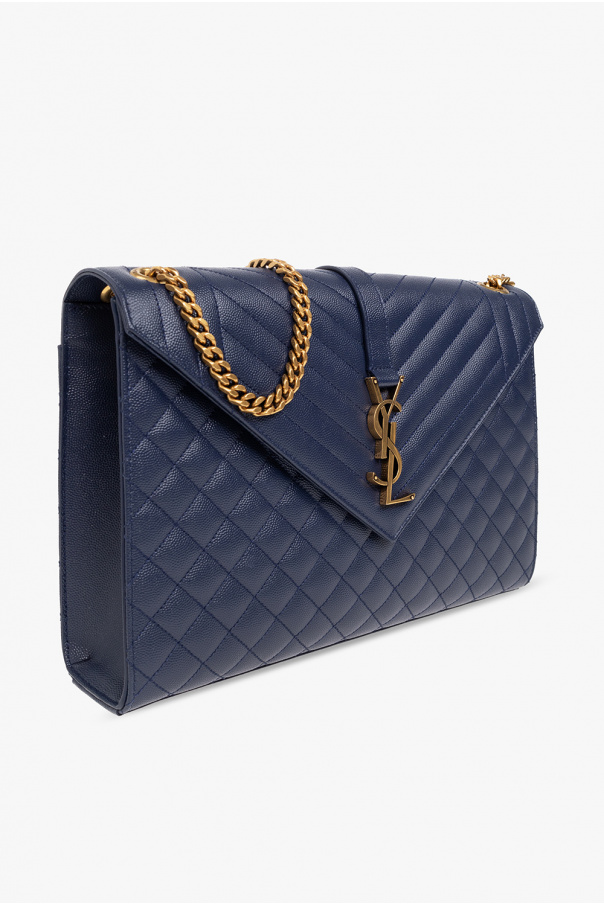 Saint Laurent 'envelope Large' Shoulder Bag in Blue