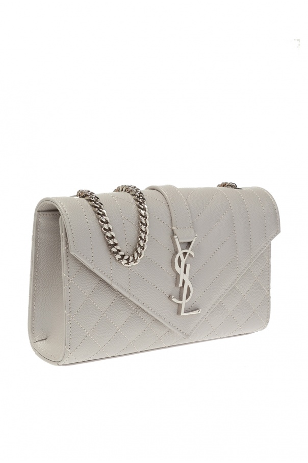 Saint Laurent Monogram Ysl Envelope Small Chain - Silver Hardware