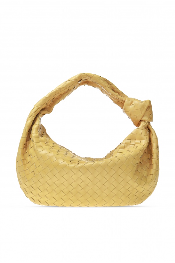 JAYLEY Yellow Jodie Small Woven Shoulder Bag with Knot Detail Size: on